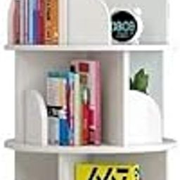 Rotating Wooden Book Rack 360° BOOK SHELF Spinning Bookshelf – White –Space-Saving Multi-Tier Book Organizer – Small Library Bookcase for Home, Office, Bedroom & Living Room – Ready to Use-21