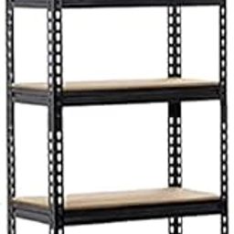 Ash & Roh Metal Organizer Rack with Powder Coated Wooden Frame Adjustable, Heavy Duty Storage Shelving Rack for Multiple Uses. (5 Sections) (Height 5.3 ft. | Length 2.8 ft. | Dimension 1.4ft-0