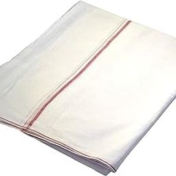 Men's White Cotton Lungi with Solid Design for Comfort and Style Dhoti | Elegant Ethnic Wear for Festivals and Ceremonies, size 4.5 mtr, fine borders, pack of 1-picture-11