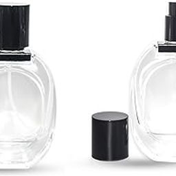 2pcs Unique 30ml Empty Clear Glass Delicated Perfume Decant Spray Bottles with Black Metally Pump and Unique Cap For DIY Perfume, Essential Oils, Rose Water, Travel Use-picture-53