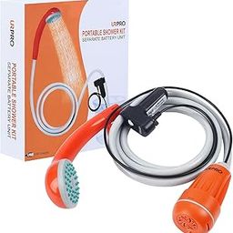 URPRO Portable Camping Shower, Outdoor Shower Head, Shower Pump, Detachable USB Rechargeable Batteries, Pumps Water from Bucket, for Camping, Hiking, Pet Cleaning, Pet Shower, Car Washing-image-42