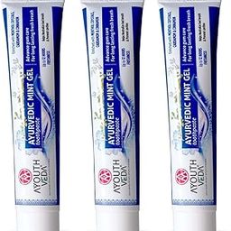 Ayurvedic Mint Gel Toothpaste with Menthol Crystals, Cardamom & Cinnamon For Long Lasting Fresh Breath, Promotes healthy gums, Prevents tooth decay, Fights cavities and plaque100 g (Pack of 3)-image-90