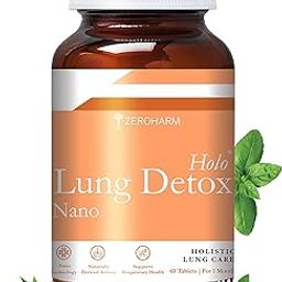 Zeroharm Lung Detox Tablets|Echinacea,Vasaka,Mulethi,Ginger,Basil|Plant Based Lung Clencer|Organic Respiratory Support (60 Tablets), 290 grams-12