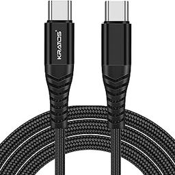 Kratos Type C to Type C Fast Charging Cable 1.2M Unbreakable Nylon Braided C to C cable fast charging for, Smartphones, Tablets & Other C type Devices, PD Technology, 480Mbps Data Sync.-21