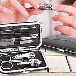 Manicure Set 7 in 1 Stainless Steel Professional Manicure Kit Nail Scissors Grooming Kit with Leather Travel Case-image-50