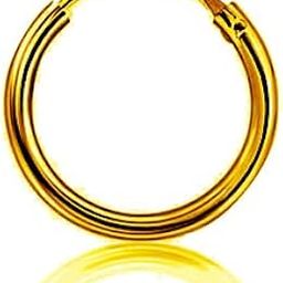 2 mm Thick Men's Single Piece Hoop Earrings | Pure 925 Silver Gold Finish | Size 10 to 20 MM | Plain Round Piercing Ear Ring Bali | Gift Item for Men Boys | 6 Month Warranty, 1 (one) Pcs-image-36