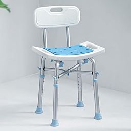 MAPPLE CREATION Aqua-TUF Heavy-Duty Bath Chair for Elderly, Senior Citizens to sit and take Bath, Shower Bench with Jumbo Suction Grips Base | Height Adjustable & Tool-Free Assembly - Blue-image-40