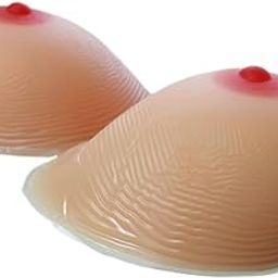Silicone Breast Prosthesis, 800+800 DD Cup Size, with Two Pocket Bras Beige-image-16