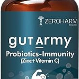 ZEROHARM Gut Army Probiotics & Prebiotics with Vitamin C & Zinc - Advanced Digestive Health & Immunity Support Supplement - Promotes Natural Gut Health & Digestion - 60 Veg Capsules-12