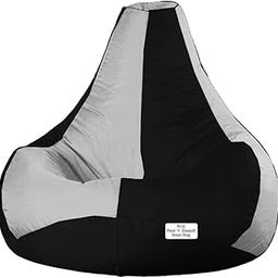 RnS Rest 'n' Sleep - Bean Bags Chair Without Beans for Living Room, Bed Room for Relaxing and Cover Teardrop (Light Grey/Black, XXXL)-image-72