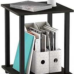 VNY Store- End Table 2 Tier BLK Shelf Rack Stand for Sofa Turn-N-Tube Side Table .Corner Display Rack Hallway, Living Room, Metal, Easy Assembly, Space Saving, Industrial (END Table - 2 Layer)-image-25
