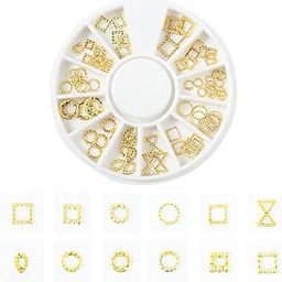 SYGA Nail Art Gold Metal Decoration Nail Studs Supplies Clear Rhinestones Mix Colorful Pearls 3D Star Moon Rivet Nail Jewels Decoration NailGlitter-Design-11-image-99