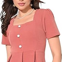 Women's Peplum Top with Pearl Buttons-image-11