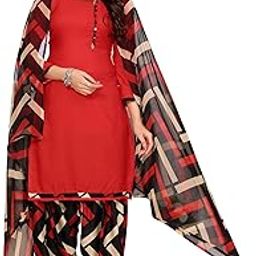 Women's Printed Dress Material - Unstitched Crepe Fabric Kurti, Pants & Dupatta Set-picture-25