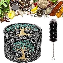 Crusher for Weed, Beauty Weed Crusher with Cleaning Brush Black Spice Grinder Suitable Weed Spices Herbs Coffee Beans Peppercorns Salt Grains Cocoa Beans Sugar Wheat-picture-20