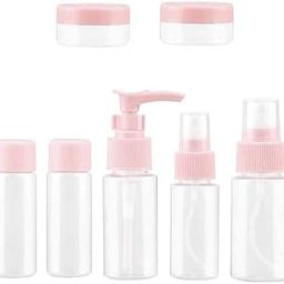 AYUSHI Enterprise PVC Travel Bottles Set – Refillable Mini Plastic Pump, Spray & Squeeze Bottles with Toiletry Storage Bag – Portable Containers for Travel Toiletries-image-29
