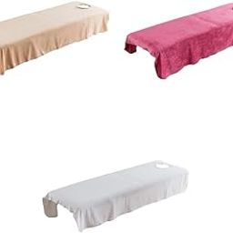 UJEAVETTE 3X Soft Crystal Velvet Massage Bed Sheet Cover with Face Hole Camel 80x190cm-image-32