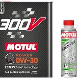 Motul 300V Power 0W30 Ester core Technology Car Racing Motul Oil 2L with System Keep Clean Gasoline(300ml) Combos-image-78