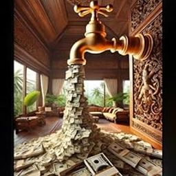 Lucky Vastu Money Flowing from Tap/Tap Money Flow Spiritually Powerful Symbol Painting Wall Art for Home Office Living Room Photo Frame Without Glass D001 (10 x 14 Inch)-16