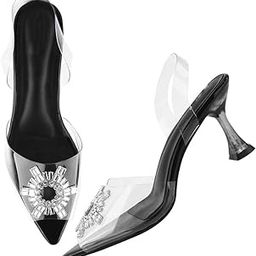 TRYME Transparent Spool Heel Sandal Comfortable Heel Stiletto Heel Pump Shoes for Women & Girls-image-62