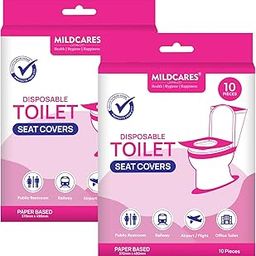 MILDCARES Disposable Toilet Seat Covers (Pack of 2, 20 Sheets)|Say No Direct Contact With Unhygienic Seats | Protects Against Germs For Public Toilets & Travel Essentials | Flushable & Nature Friendly-image-63