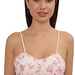 Women's Lightly Padded Solid Floral Lace Camisole with Light Padding Seamless Breathable Stretchable Spaghetti Straps Bralette Bras Removable Pads-image-34