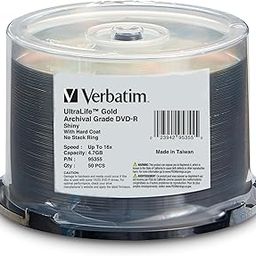 Verbatim DVD-R 4.7GB 8X UltraLife Gold Archival Grade - Branded Surface & Hard Coat - 50pk Spindle-picture-12