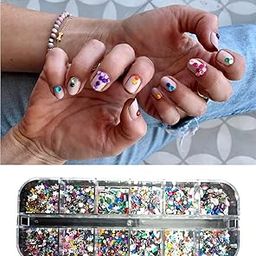 S.A.V.I 12 Grid Heart Bow Flower Geometric Star Nail Resin Stones Crystal Rhinestone Jewellery Art Design Multicolor Manicure-53