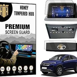 (3 PACK Screen Guard For TATA CURVV / 7 INCH INFOTAINMENT + STEERING + AC PANEL PROTECTOR/Curvv Pure+ Pure+S Car Digital Display Accessories 2024 [Not Tempered Glass]-11