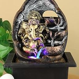 SPLICE Lord Ganesha Sitting 3 Steps Water Fountain for Living Room Home Decor Garden Decoration and Drawing Room Indoor Fountain Outdoor Fountain-picture-31