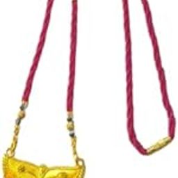 QNAM Crystal Moti Beads Black Golden Mangalsutra Chain With Heart Color Gold Plated Pendant for Women-picture-31