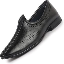 Men's Breathable Slip On Ethnic Juttis and Mojaris for Wedding|Party Slip On Evening Shoes|Traditional Striped Mojaris-image-45