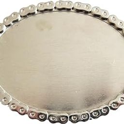 Bright Silver Oval Rider Blank Belt Buckle-image-99