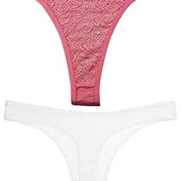 Thong for Women Cotton Underwear Low Rise Solid G-String Sexy Lingerie Panties | Women Stretchable Under Fitted Outfits Bikini Style Underwear -Pack of 2 (in, Alpha, S, Regular, Pink, White)-picture-6