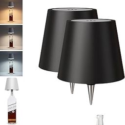 ASHREE Wireless Bottle Lamp pack of=2, LED Wireless Wine Bottle Lamp Shade, Rechargeable Touch Control Wine Bottle Lights for Liquor Bottles, 3 Color Dimming LED Desk Lamp for Bedroom Restaurant & Bar-14