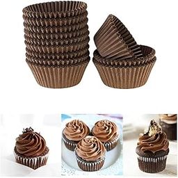 Party 24x7 Mini Cupcake Liners, Brown Mini Baking Paper Baking Cups Baking Cups Muffin Cupcake Cases Chocolate Candy Muffin Cake Decorations (Brown) Pack of 650-image-42