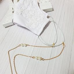 Crizer Pearl Face Mask lanyard face mask chain, Pearl face mask necklace Holder lanyard Unisex Mask Strap Eyeglass Chains face mask neck strap Eyeglass Glasses Chains face mask holder Adjustable Eye Glasses Holder-image-34