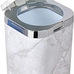 Plastic Manual-Lift Desktop Mini Waste Bin ( White , 10 cm x 12 cm x 18 cm)-24
