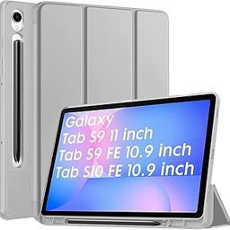 Robustrion Cover for Samsung Galaxy Tab S10 FE 10.9 inch/Tab S9 FE 10.9"/ Tab S9 11" with [S Pen Holder], Flip Case for Samsung Tab S10 FE / S9 FE/Tab S9 Tablet Cover [Auto Sleep Wake] - Grey-image-8