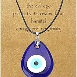 Evil Eye Necklace Big Blue Glass Leather Rope Evil Eye Necklace Turkish Necklace Protection Lucky Necklace for Women Men-image-96