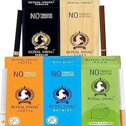ROYAL SWAG Natural Herbal Cigarettes REGULAR, CLOVE, FRUTTA, MINT, PAAN Flavour(50 Sticks) 100% Tobacco-Free and Nicotine-Free With Ayurvedic Herbs Clove, Tulsi, and More-picture-21