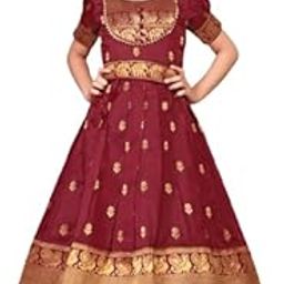 JH JAHEE New Traditional Ethnic Silk Anarkali Frock Gown for Girls | Flared Indian Dress Long Gown | Kids Ethnic Wear Outfit-image-59