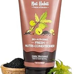 Nat Habit Castor Black Seed Nutri-Conditioner For Men Dry & Frizzy Hair & Men's Hair Revitalization, 150ml-image-32