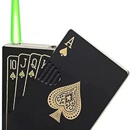 WBD Refillable Metal Side Slider ikka Print Windproof Jet Flame Pocket Lighter Cigarette Lighter Stylish Look Antique Lighter | BLACK-16