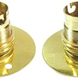 OML B22 Brass Ceiling & Wall Bulb Holders with Shade Ring & Threaded Skirt, Ideal for Vintage Lighting Fixtures & Indoor Decor (Pack of 2)-image-47