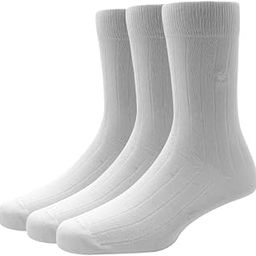 Cotton Full Length Men's Full Rib Pattern Socks (Pack Of 3) - White-image-49