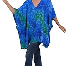 Abstract Print Caftan Tunic Plus size beach cover up Kaftan | One size fits all | 100% Imported Polyester-6