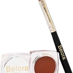 Belora Paris Paint & Pout- Lip & Cheek with FREE Precision Application Brush |Silky Matte Finish |Lip and Cheek SuperPigmented Tint| Vegan-Chipmunk Brown-9