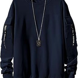 Men's Solid Round Neck Full Sleeve Navy Blue Cotton Slim Fit Sweatshirt-picture-24