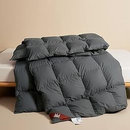 Airluck Luxury Down Comforter Queen/Full Size, Winter Warmth Duvet Insert Filling with 60oz Greyduck Down and Feather,Ultra-Soft Down Proof Cotton Cover with Corner Tabs(Gray)-image-77